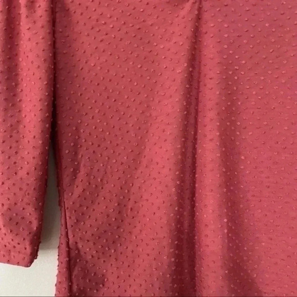 W5 dark coral Swiss dot v neck tie top Small - Picture 5 of 8